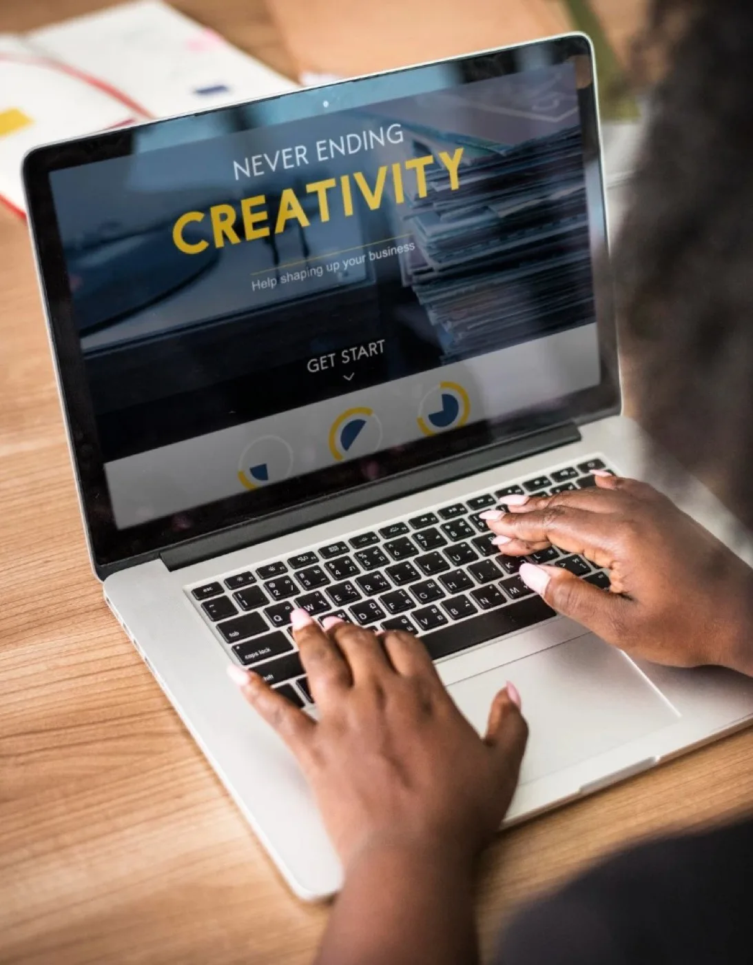 Person working on a professional website on a laptop — example of a modern SME web presence