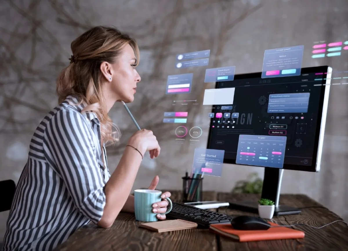 Checklist and laptop showing a small business website layout